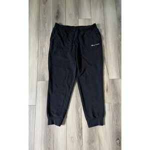 Champion Sweatpants Mens Large Black Authentic Athleticwear Fleece Lined Joggers